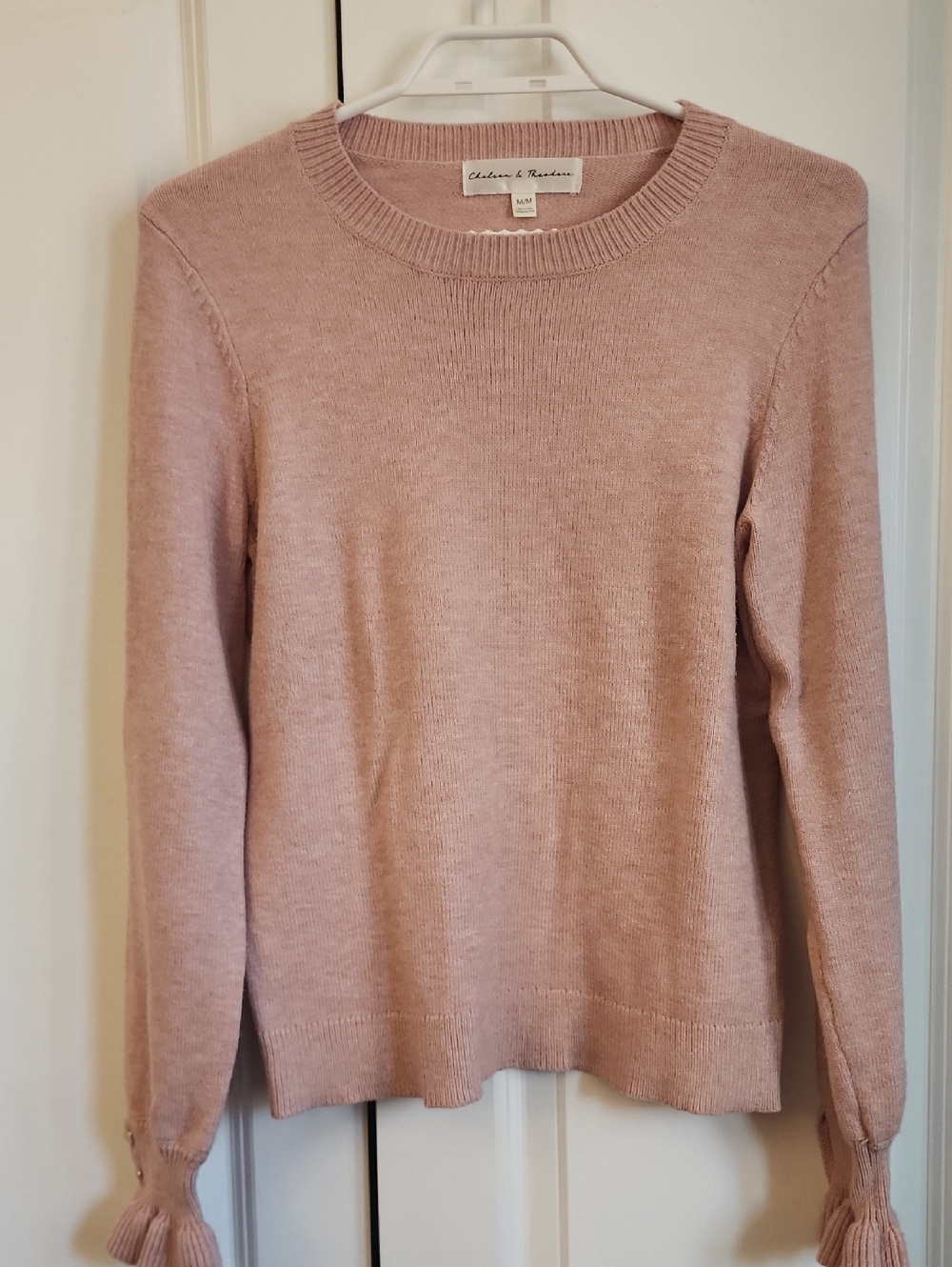 Chelsea & Theodore Blush Crewneck Sweater